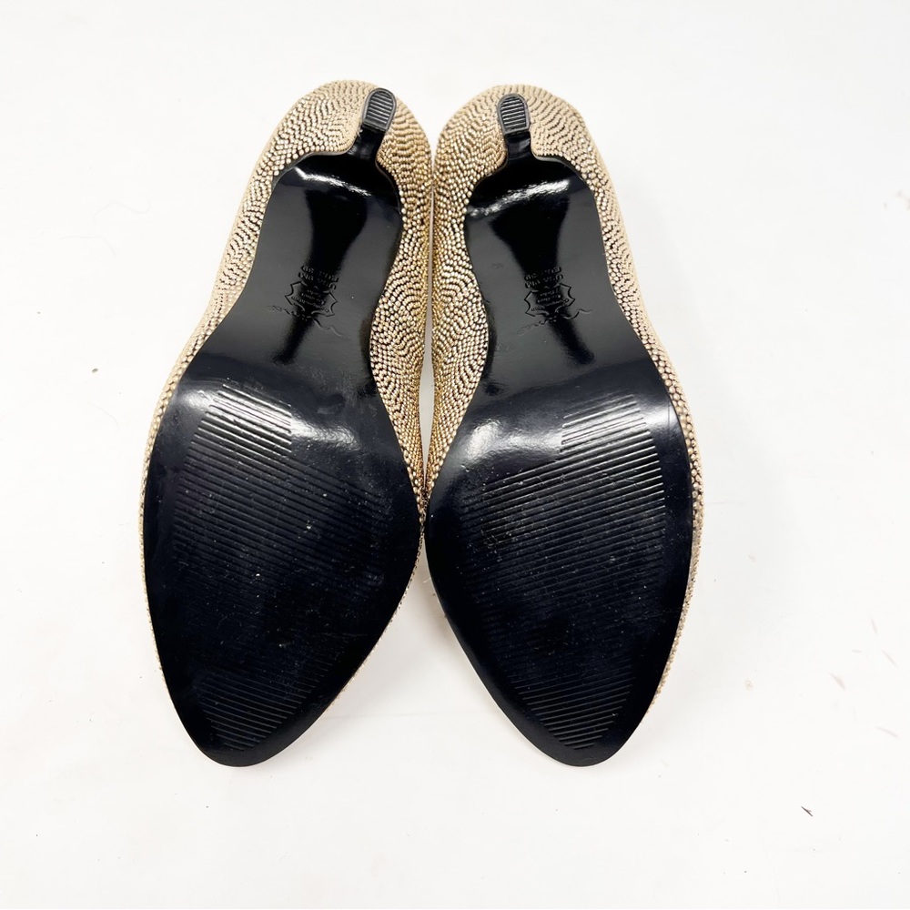 Nina Gold Metallic beaded stiletto heels 9M - Picture 7 of 10